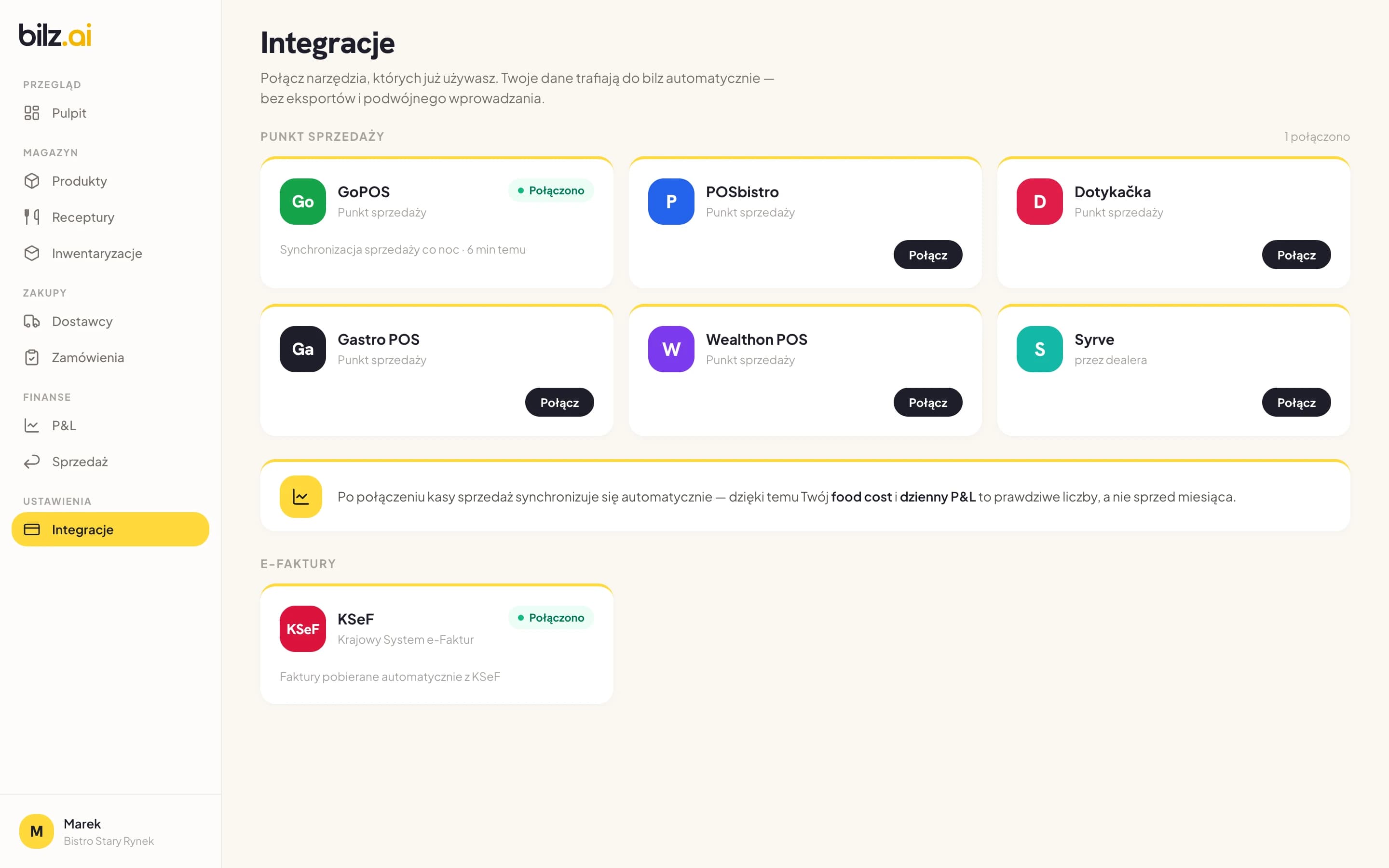 bilz — Integracja z POS